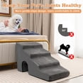 thumbnail image 4 of Pefilos 27" Pet Stairs for Small Dogs with Arch, 4-Step Dog Ramp for Beds and Couch, Non-Slip Balanced Indoor Step, Gray, 4 of 11