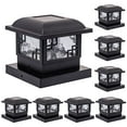 thumbnail image 2 of GreenLighting Cubism Fence Solar Lights - Outdoor Solar Post Lights - 4x4 Post Caps and Solar Deck Post Lights - LED Solar Post Cap Lights for 4x4 5x5 Posts (Black, 8 Pack), 2 of 4