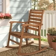 thumbnail image 6 of Carey Modern Slat-Back 300-Lbs Support Acacia Wood Patio Outdoor Rocking Chair, Teak, 6 of 9