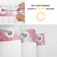 thumbnail image 2 of No Hook Pink Marble Shower Curtain with Snap in Liner Set, Summer Ocean Wave Red Ombre Waterproof Fabric Bathroom Curtains with See Through Top Window, Hotel Style Long 72 x 78 Inch, 2 of 9