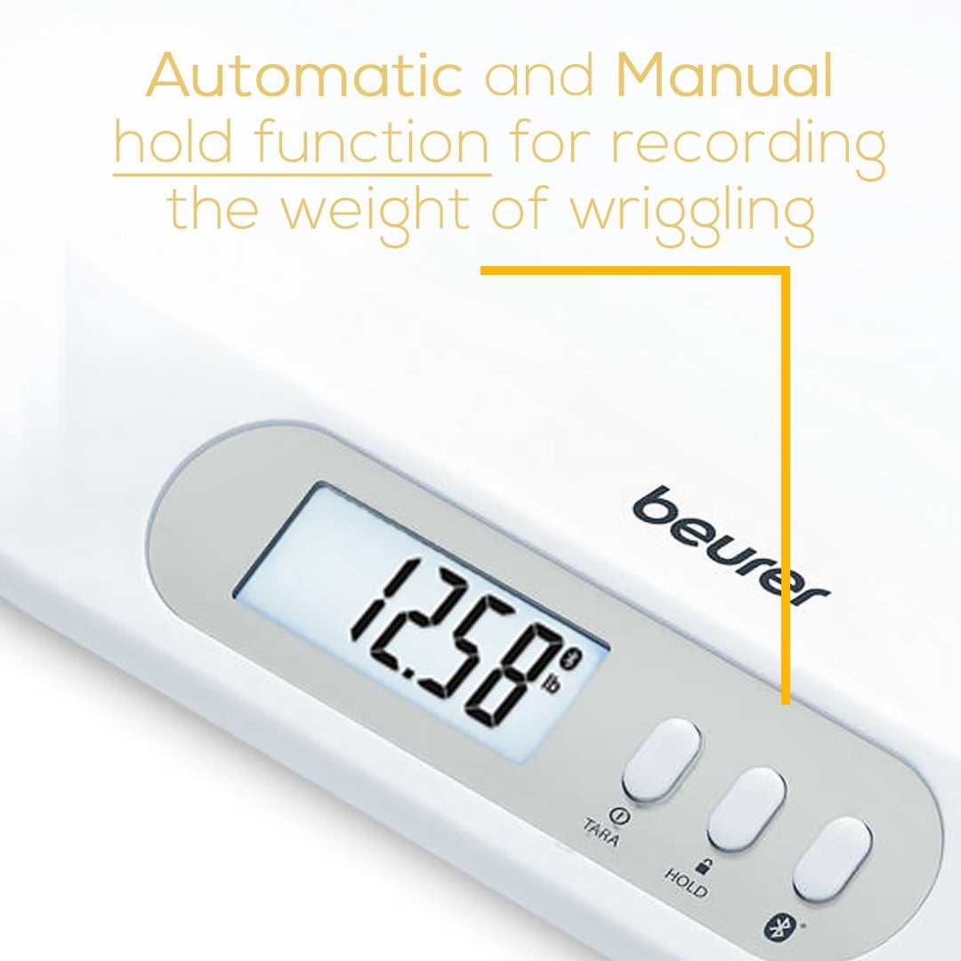 Beurer Digital Baby Scale with Measuring Tape with Baby Care App, BY90
