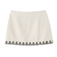 thumbnail image 5 of Conjunto de 2 piezas de moda para mujer, blusa bordada y minifalda vintage de cintura alta con cremallera lateral, conjunto de faldas elegantes para mujer, 5 of 5