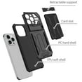 thumbnail image 2 of Cutyskin iPhone 12 Pro Armor Case with Hidden Card Holder Detachable Wallet Cover, Built-in Kickstand, Camera Lens Protection, Tough Rugged Shockproof Phone Case for iPhone 12 Pro, Black, 2 of 9