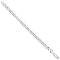 thumbnail image 3 of 6.5mm Solid .925 Sterling Silver Flat Curb Chain Link Bracelet, 8 inches + Gift Box, 3 of 7