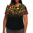 thumbnail image 1 of T-shirts Décontractés pour Femmes à Imprimé, Manches Courtes, Coupe Ample, Grande Taille, Tunique à Col Rond, 1 of 5