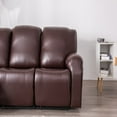 thumbnail image 4 of Housse de Fauteuil Inclinable en Cuir PU 2024, 4 Pcs, Imperméable, Extensible, Housse de Fauteuil Inclinable/canapé, Protège-Meubles avec Poches, 1 Place/noir, 4 of 12