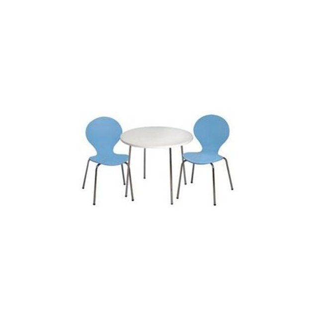Giftmark 3012B Table Moderne pour Enfants et 2 Chaises avec Pieds Chromés - Bleu