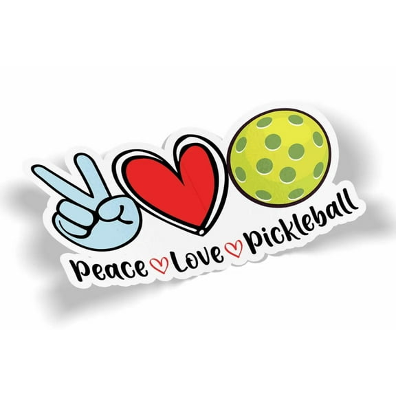 Peace Love Pickleball Waterproof Sticker