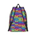 thumbnail image 7 of Easygd Cassette Tapes Canvas Backpack: Stylish, Lightweight, and Versatile with Large Capacity and Adjustable Straps –, 7 of 7