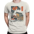 thumbnail image 2 of Smartprints Frog Sushi Japanese Flower Art Men's T-Shirt Off White, Cotton, 5XL, 2 of 3