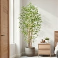 thumbnail image 5 of Artificial Bamboo Tree, Fake Bamboo Plant 6FT Tall with 6 Natural Real Bamboo Trunks, Artificial Tree Indoor Decor Faux Silk Tree for Home Office Living Room Modern Decor, 5 of 10