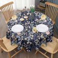 thumbnail image 3 of Pioneer Flower Floral Print Pattern Round Tablecloth 60"x60",Wrinkle Wipeable Table Cloth for Kitchen Dining Room Picnic Patio Party, 3 of 6