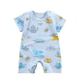 thumbnail image 3 of SROBPTY Newborn Boys Girls Short Sleeve Short Romper Blue, 73, 3 of 4