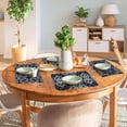 thumbnail image 3 of Navy Blue Boho Placemats Set of 4, Vintage Boho Floral Table Mats Place Mats for Kitchen Dining Table Decoration 12x18 Inch, Boho Table Decor, 3 of 5
