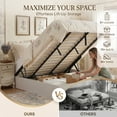 thumbnail image 4 of Zanmintaobo King Size Lift up Storage Bed Frame, Headboard-Free Wood Platform,Whitewash Finish,Heavy Duty Slats, No Box Spring Needed,Rustic Off White, 4 of 13