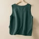 thumbnail image 5 of Vestidos Casuales Para Mujer, Blusas De Mujer De Moda Blusa informal de lino sin mangas y con bolsillos abotonados para mujer, 5 of 8