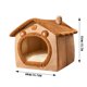 thumbnail image 3 of Lindo gato para gatos de interior cama del perro con la cubierta del gato del tamaño de M hasta 17 libras gato y perro cachorro con antideslizante inferior marrón, 3 of 6