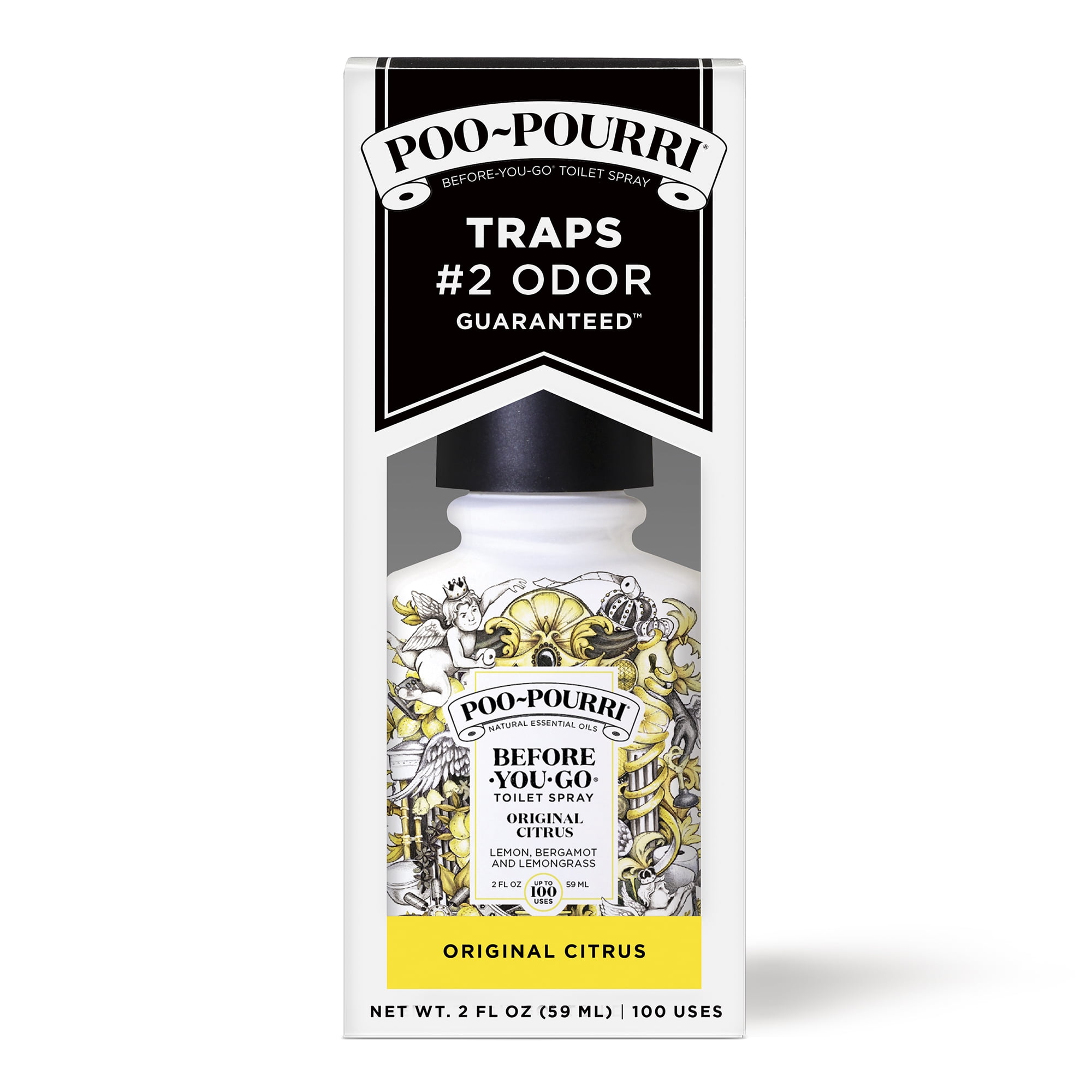 Poo~Pourri Original Citrus , Lemon + Bergamot + Lemongrass Before-You-Go Toilet Spray, 2 Oz
