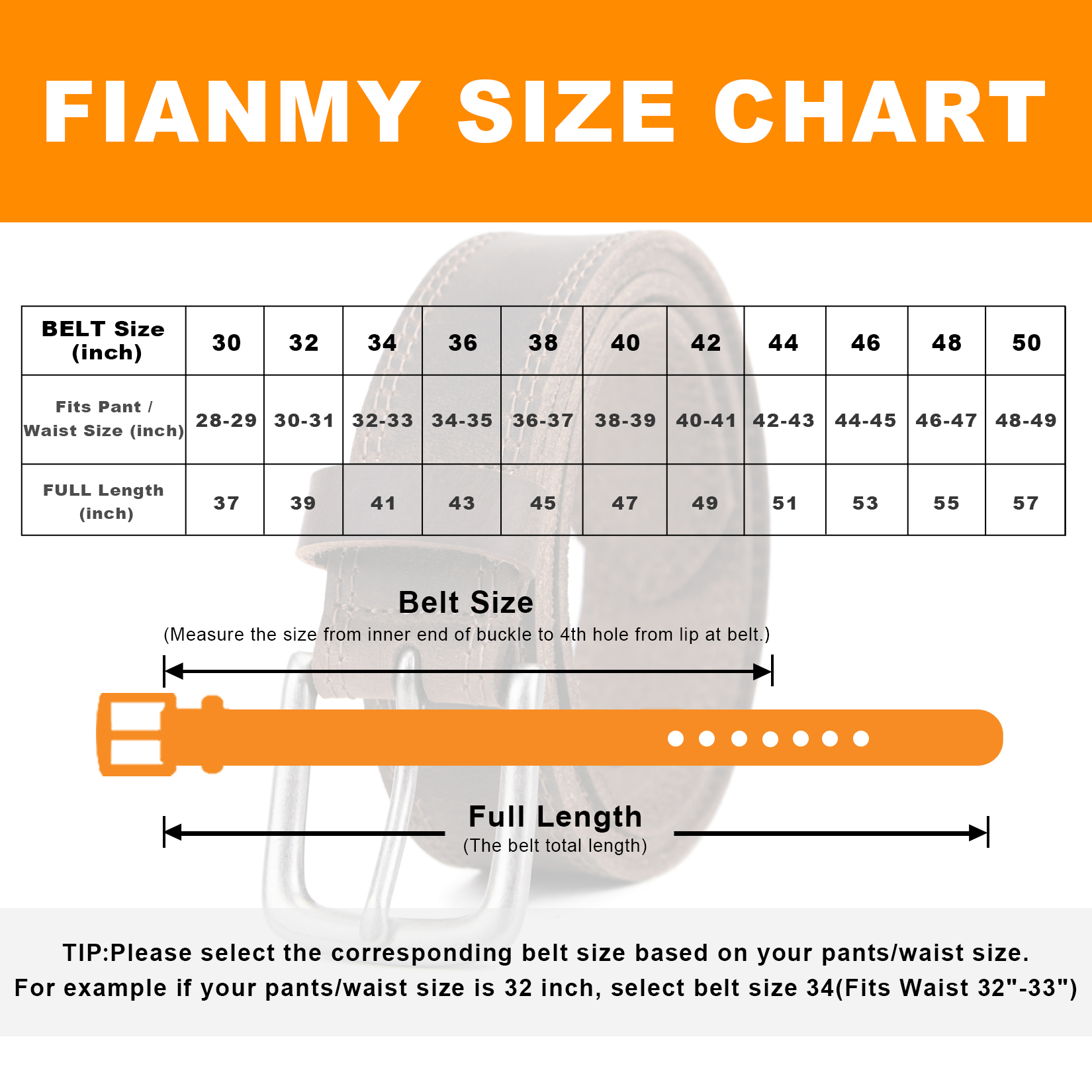 FIANMY Men's Genuine Leather Belt photo 3