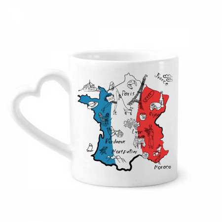 

Map City France Landmark National Flag Mug Coffee Cerac Drinkware Glass Heart Cup
