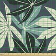 thumbnail image 2 of Ambesonne Botanical Fabric by the Yard Upholstery, Pointy Tropical Leaves, 1 Yard, Cadet Blue Dark Indigo, 2 of 5