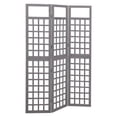 thumbnail image 1 of vidaXL 3-Panel Room Divider/Trellis Solid Fir Wood Grey 121x180 cm, 1 of 4
