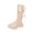 Beige, variant on IROINNID Kids/Girl's PU Boots Thick Soft Sole Side Zip-Up Princess Bowknot Fashion Boots