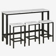 thumbnail image 4 of Counter Height Dining Set, 4-piece Rustic Wood Kitchen Dining Table Set with 3 Stools, Creative Bar Table, Dining Room Table Set for Bistro Bar Restaurant, JA3448, 4 of 10