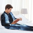 thumbnail image 6 of Naloa Night Scene of Wolves Men’s Pajamas Set - Long Sleeve Button Down Sleep Shirt and Pajama Bottoms Sleepwear Set-, 6 of 7