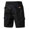 thumbnail image 4 of Mens Casual Drawstring Cargo Shorts Classic Relaxed Fit Elastic Waist Work Shorts with Multi-Pocket, 4 of 7