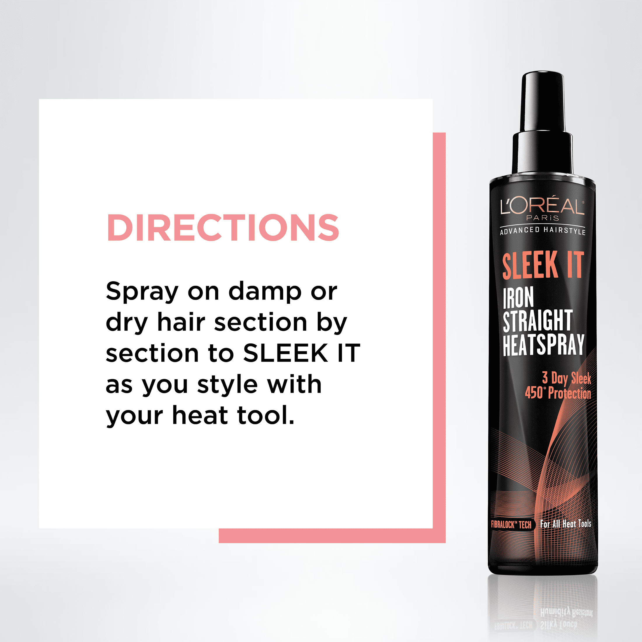 L'Oreal Paris Advanced Hairstyle SLEEK IT Iron Straight Heat Spray, Anti-Frizz, 5.7 fl oz