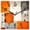 Orange Gray, variant on Burnt Orange Beige Wooden Wall Clock Silent Non Ticking, Abstract Modern Oil Painting Geometric Square Wall Clocks Battery Operated, Decor Clock for Home Office, Living Room, Kitchen, 12 Inch