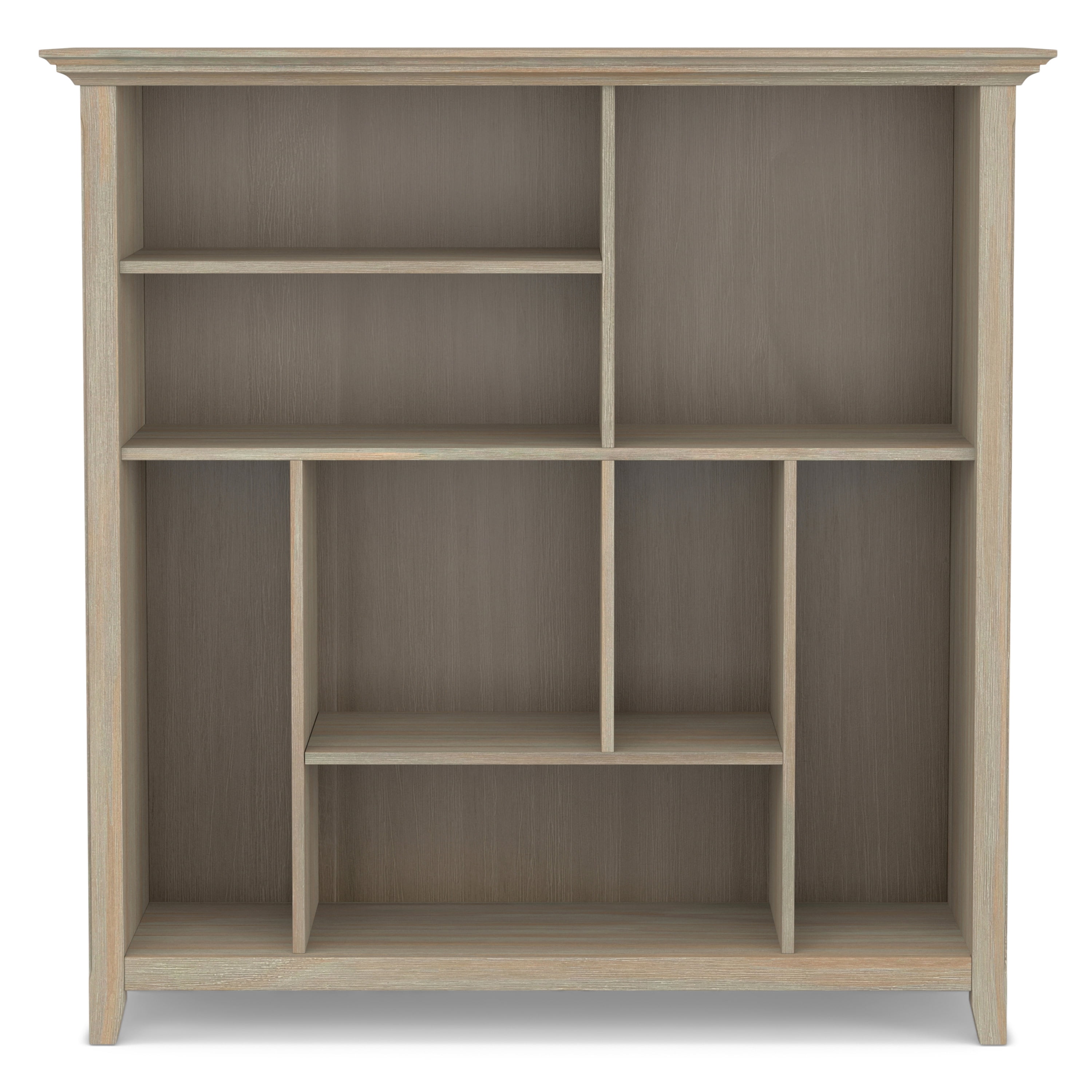 Simpli Home Amherst SOLID WOOD 44 inch x 44 inch Transitional Multi Cube Bookcase and Storage Unit in Distressed Grey