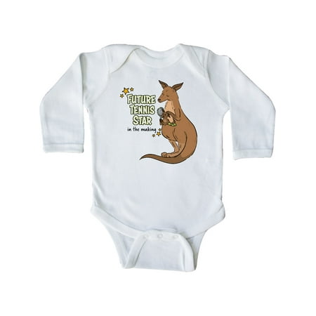 

Inktastic Future Tennis Star In The Making Kangaroo Gift Baby Boy or Baby Girl Long Sleeve Bodysuit