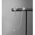 thumbnail image 4 of 925 Sterling Silver Fashion Star Cuff Earring Chain For Women Teen Girls Star Crawler Earring Wrap Earrings, 4 of 5
