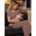 thumbnail image 4 of Avidlove Maternity Nursing Pajamas Set 3 Piece Short Sleeve Postpartum Breastfeeding Top Pregnancy Shorts and Long Pants, 4 of 8