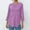 Purple, variant on Women's Casual 3/4 Sleeve Round Neck Blouse Loose Fit Comfy Polyester Spandex Tunic Top for Home Daily Wear
