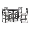 thumbnail image 3 of New Classic Cori 5-Piece Round Wood Counter Table Set with 4 Chairs in Gray, 3 of 13