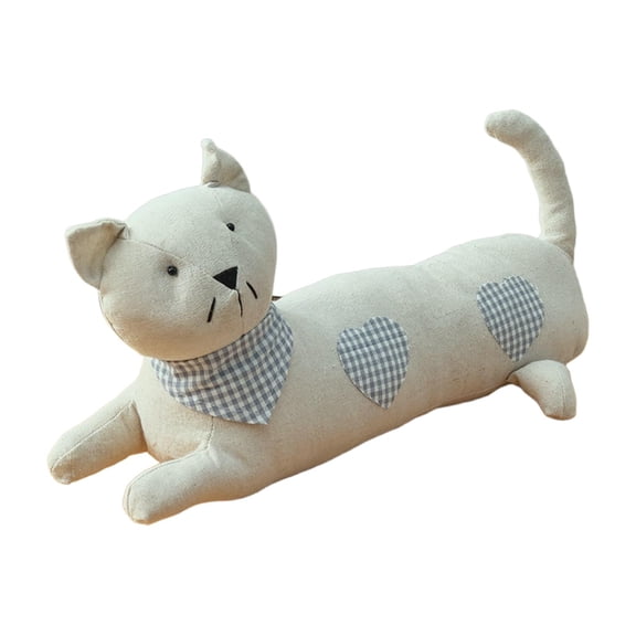Weighted Decorative Door Stopper Cat Stuffed Animal Sand Filled Cotton Linen for Kids Room Housewarming Gift
