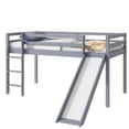 thumbnail image 3 of Bellemave Twin Size Loft Bed with Slide, Kids Low Loft Beds Frame with Ladder, Wood Toddler Loft Bed with Safety Guardrails (Gray), 3 of 8