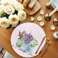 thumbnail image 2 of Round Placemats Tulip Lavender Flowers 15 inch Set of 6 Table Mats for Dining Table Pink Buffalo Plaid Check Heat Resistant Non-Slip Kitchen & Home Decorative Place Mat Set, 2 of 8
