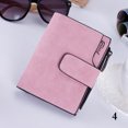 thumbnail image 1 of ITFABS Women's Short Leather Wallet Matte Surface Hasp Simple Bifold Small Handbag, 1 of 3