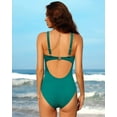thumbnail image 3 of Asoul One Piece Ribbed Swimsuits for Womens High Cut Padded Monokini Bathing Suit, 3 of 6