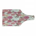 thumbnail image 1 of Dahlia Flower Cutting Board, Springtime Inspired Mix of Blossoms Bouquet Romantic Feminine Retro Leaflets, Tempered Glass Cutting and Serving Board, Wine Bottle Shape, Pink Grey, by Ambesonne, 1 of 1