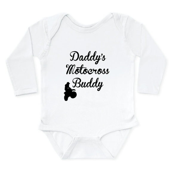 CafePress - Daddys Motocross Buddy Body Suit - Long Sleeve Cotton Baby Bodysuit