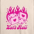 thumbnail image 3 of Instant Message - Lets Roll Pink Heart Dice - Women's Lightweight French Terry Long Sleeve Shirt, 3 of 6