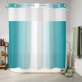 thumbnail image 6 of No Hook Shower Curtain, Teal Ombre Shower Curtains for Bathroom with See Through Top Window, Turquoise White Gradient Modern Abstract Art Waterproof & Washable Bath Curtain 66"x72", 6 of 9