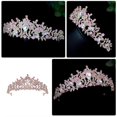 thumbnail image 3 of Crown Headwear Wedding Tiara for Women 1 Piece Pink Bridal Hair Accessory, 3 of 4