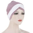 thumbnail image 3 of Baqcunre Clearance! Scarf, Hat, Glove Set, Women Splicing Model Hat Beading Hat Muslim Ruffle Cancer Chemo Hat Wrap Cap, Scarf for Women, ,, 3 of 3