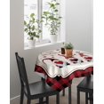 thumbnail image 3 of Square/Round Tablecloth 60x60inch,Cute Gnome Valentines Day, Vinyl Table Covers Waterproof Oilcloth Table Cloth Linens, Tablecloths for Outdoor Dining Wedding Party Camping,Buffalo Plaid Check, 3 of 6